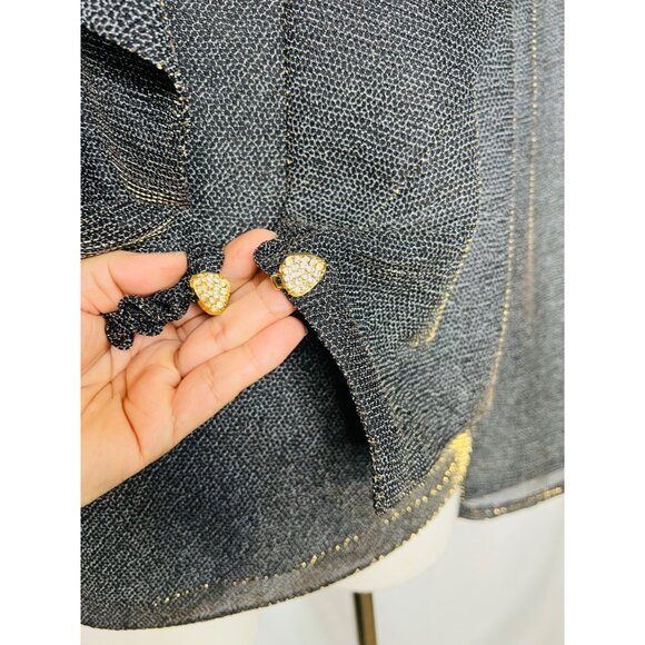 Joseph Ribkoff Jacket and Cami Gold Iridescent Set Poly Metallic Cocktail Fab - Picture 12 of 12